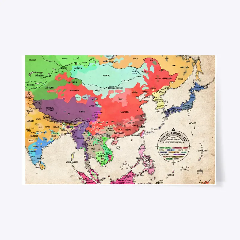 Carte des langues d'Asie - réédition