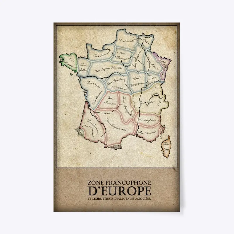 Carte des terres francophones d'Europe